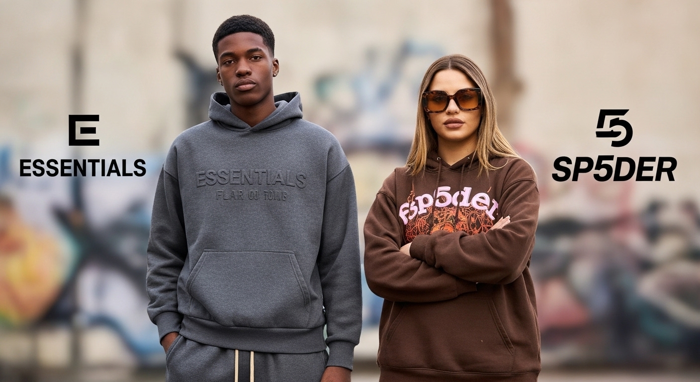 Essentials Hoodie and Sp5der Hoodie