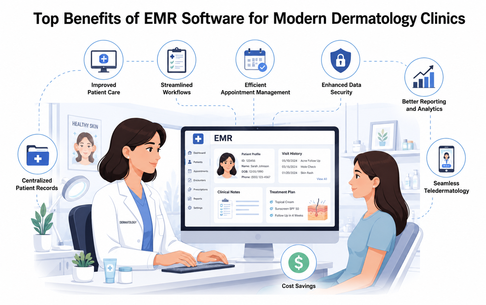 Top Benefits of EMR Software for Modern Dermatology Clinics