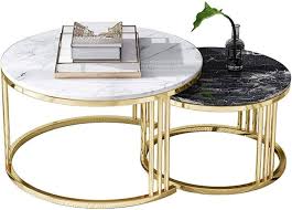 Gold Metal Nesting Tables for Modern Elegant UK Living Spaces