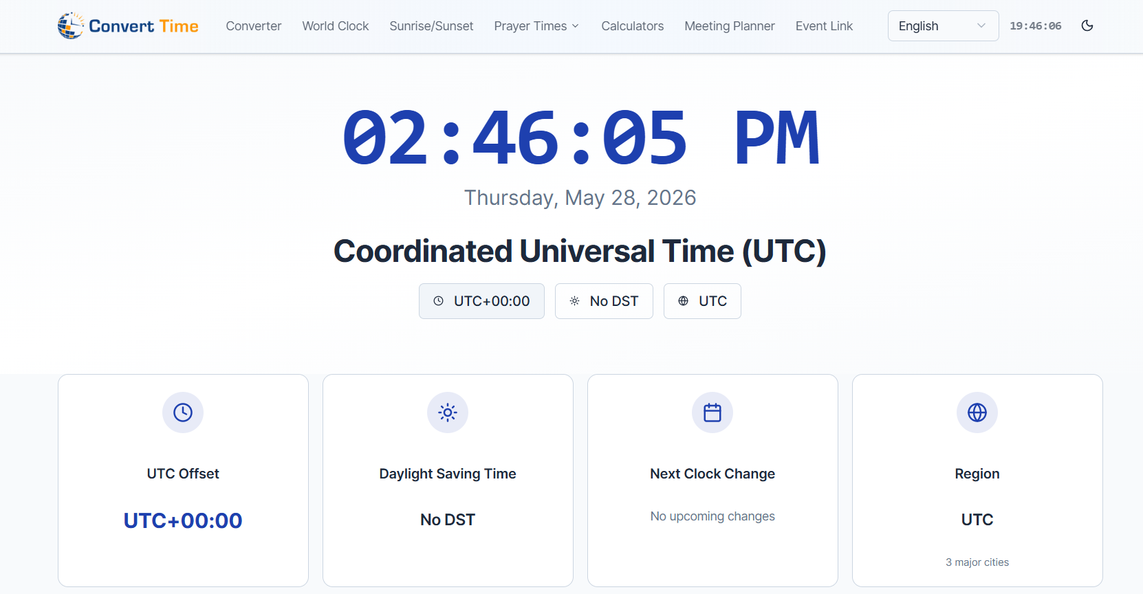 utc time now
