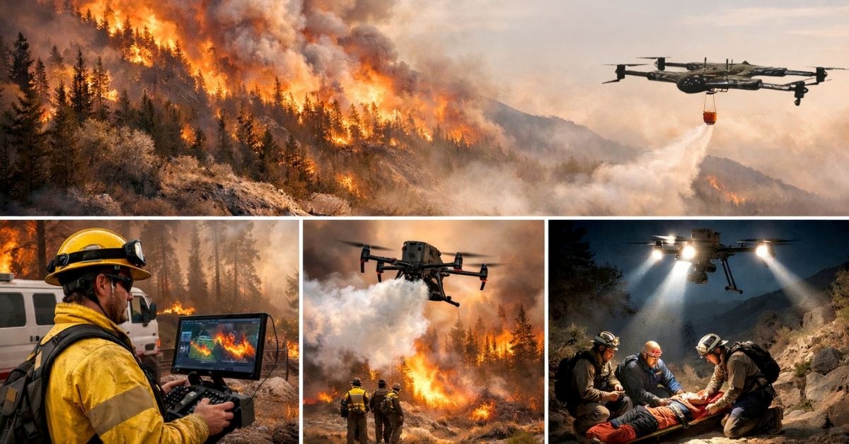 california wildfire drone