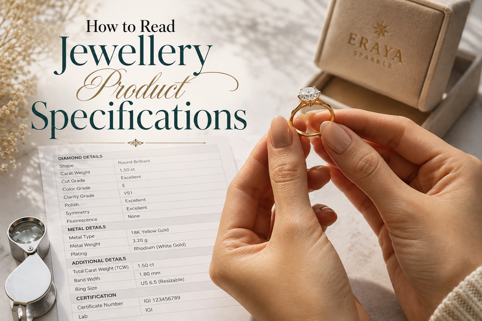 How to Read Jewellery Product Specifications
