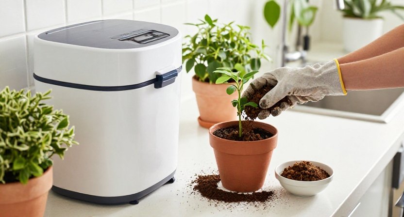 How To Use Food Recycler Output On Houseplants Without Burning Roots