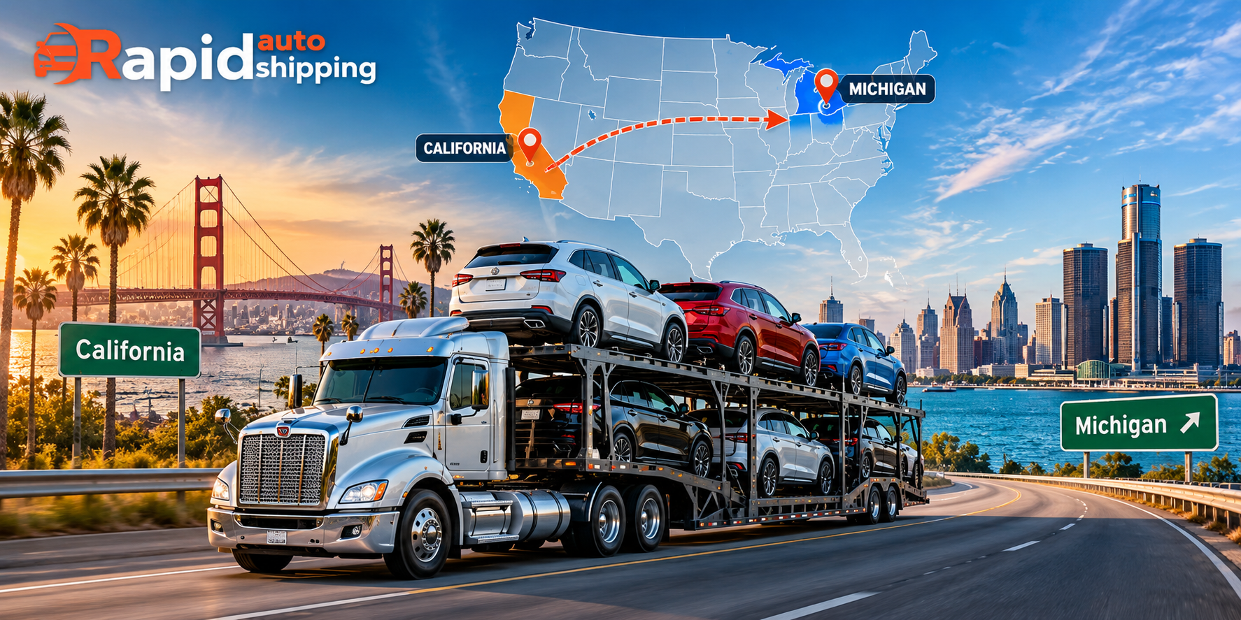 ship a car from california to michigan