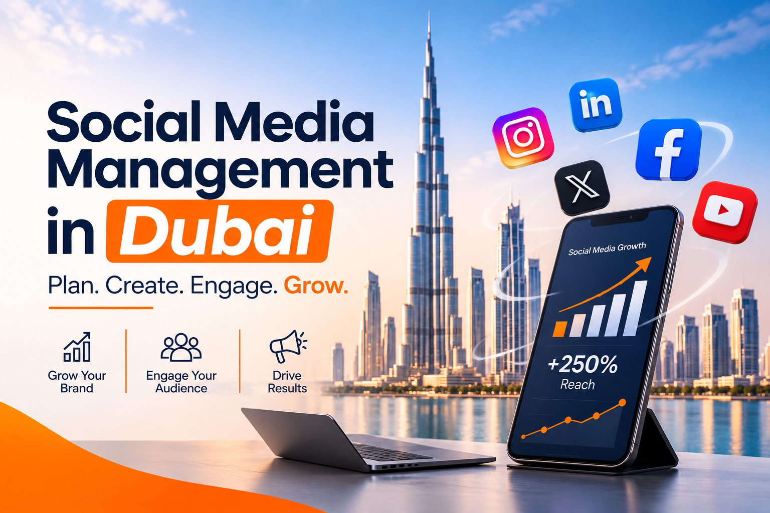 Professional social media management team working on digital marketing strategies and growth campaigns in Dubai.