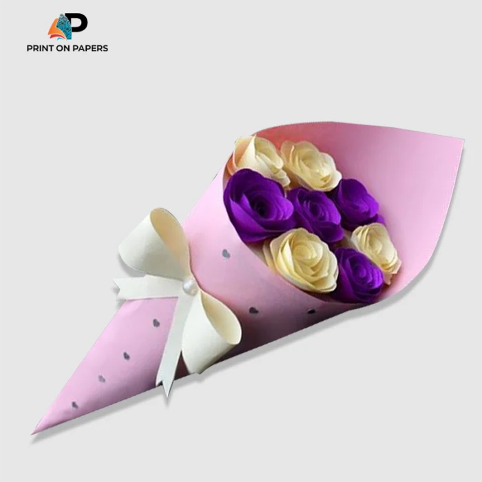 Flower bouquet paper for wrapping and protecting fresh flower arrangements