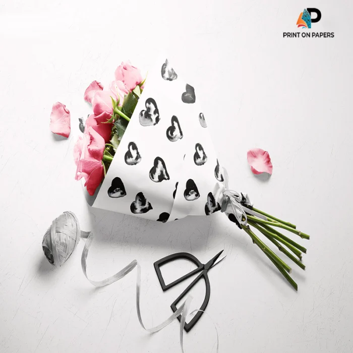 Flower bouquet paper for wrapping and presenting fresh flower arrangements
