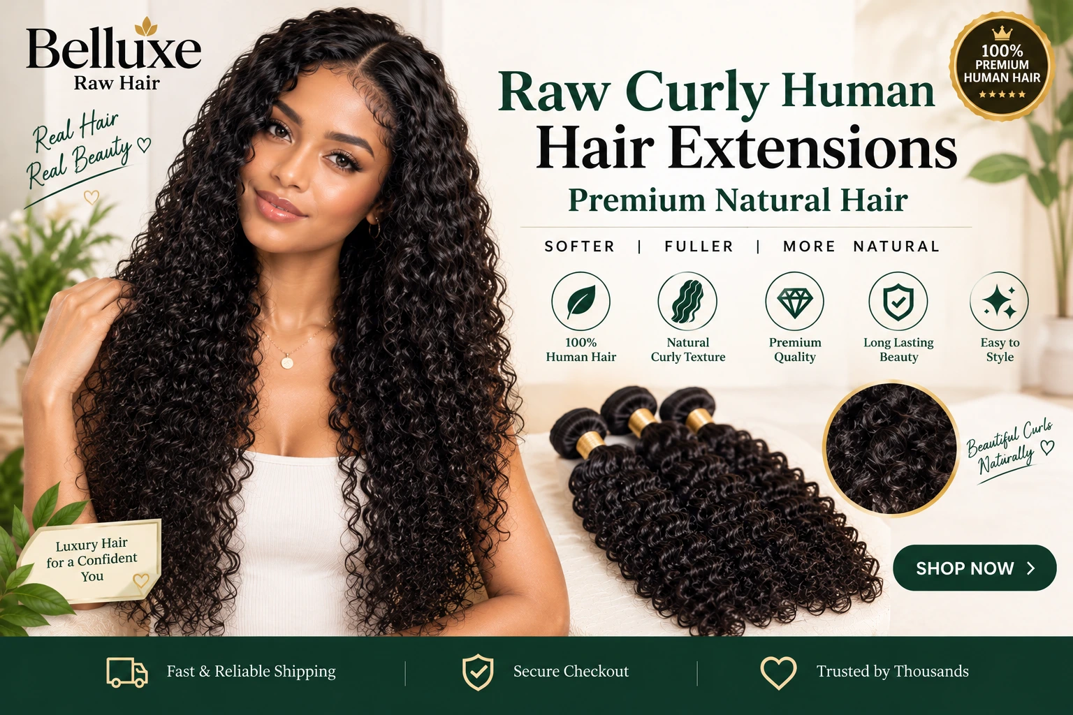 Raw Curly Human Hair