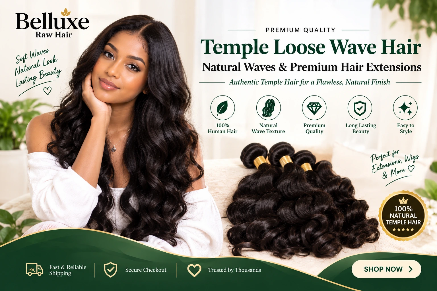Temple Loose Wave Hair